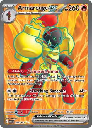 Armarouge ex 218/182  - Holofoil SV04 Paradox Rift - Ultra Rare