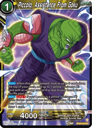 Piccolo, Assistance From Goku (BT23-116) - Perfect Combination Foil