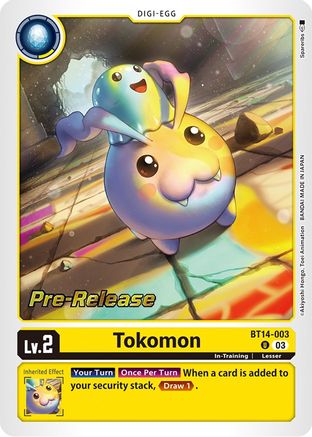 Tokomon (BT14-003) - Blast Ace Pre-Release Cards Foil