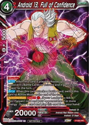 Android 13, Full of Confidence (Zenkai Series Tournament Pack Vol.6) (P-554) - Tournament Promotion Cards