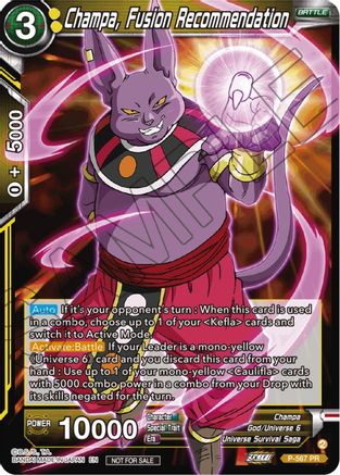 Champa, Fusion Recommendation (Zenkai Series Tournament Pack Vol.6) (P-567) - Tournament Promotion Cards