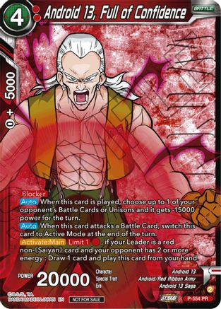 Android 13, Full of Confidence (Zenkai Series Tournament Pack Vol.6) (Winner) (P-554) - Tournament Promotion Cards Foil