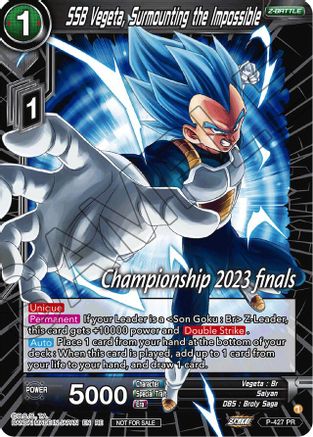SSB Vegeta, Surmounting the Impossible (2023 Championship Finals Celebration Pack) (P-427) - Tournament Promotion Cards Foil