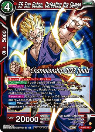SS Son Gohan, Defeating the Demon (2023 Championship Finals Celebration Pack) (P-479) - Tournament Promotion Cards Foil