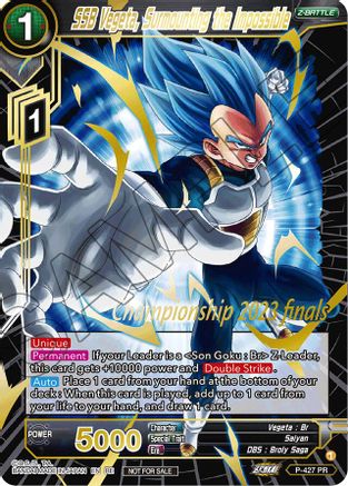 SSB Vegeta, Surmounting the Impossible (2023 Championship Finals Celebration Pack Deluxe Set) (P-427) - Tournament Promotion Cards Foil