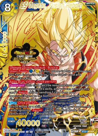 SS Gogeta, Fusion Reborn (2023 World Championship Stamp) (BT22-140) - Tournament Promotion Cards Foil