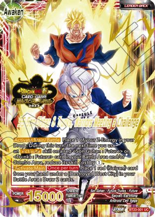 Son Gohan & Trunks // SS Son Gohan & Trunks, Warriors Meeting a Challenge (2023 Worlds ZENKAI 06 Leader Set) (BT23-001) - Tournament Promotion Cards Foil