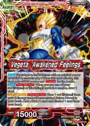 Vegeta // Vegeta, Awakened Feelings (BT24-001) - Beyond Generations