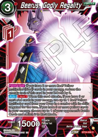Beerus, Godly Regality (BT24-006) - Beyond Generations Foil