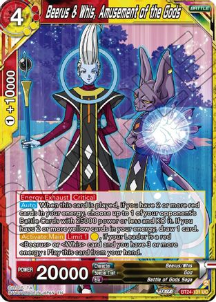 Beerus & Whis, Amusement of the Gods (BT24-131) - Beyond Generations Foil