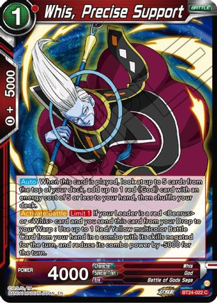 Whis, Precise Support (BT24-022) - Beyond Generations Foil
