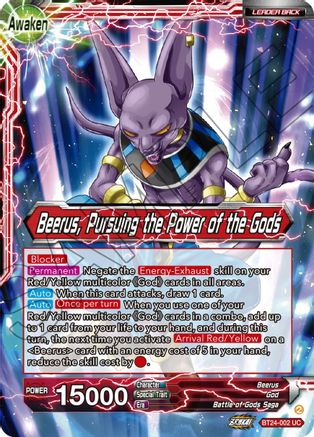 Beerus // Beerus, Pursuing the Power of the Gods (BT24-002) - Beyond Generations Foil