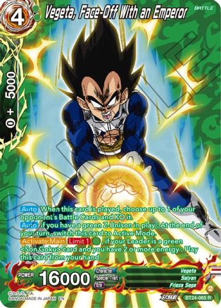 Vegeta, Face-Off With an Emperor (Collector Booster Silver) (BT24-065) - Beyond Generations Foil