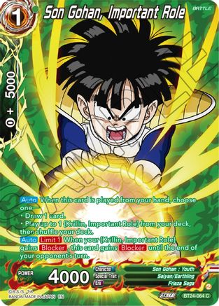 Son Gohan, Important Role (Collector Booster Silver) (BT24-064) - Beyond Generations Foil