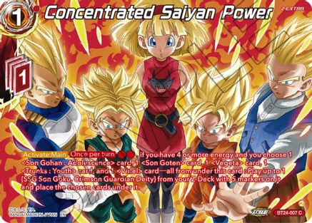 Concentrated Saiyan Power (Collector Booster Silver) (BT24-007) - Beyond Generations Foil