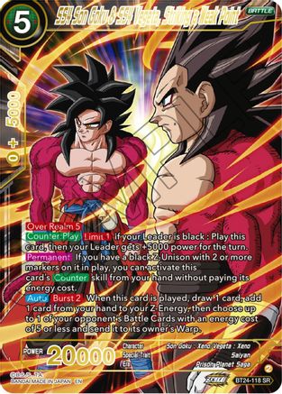 SS4 Son Goku & SS4 Vegeta, Striking a Weak Point (BT24-118) - Beyond Generations Foil