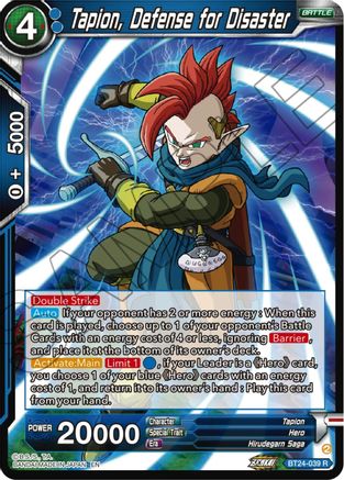 Tapion, Defense for Disaster (BT24-039) - Beyond Generations