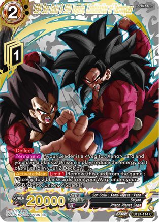 SS4 Son Goku & SS4 Vegeta, Combination of Techniques (Collector Booster Gold) (BT24-114) - Beyond Generations Foil