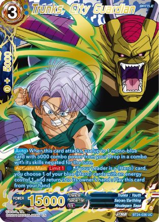Trunks, City Guardian (Collector Booster Gold) (BT24-036) - Beyond Generations Foil
