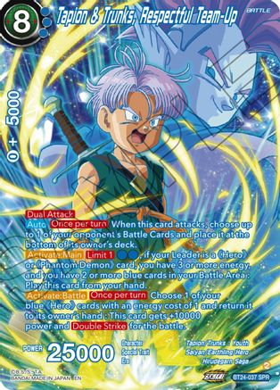 Tapion & Trunks, Respectful Team-Up (SPR) (BT24-037) - Beyond Generations Foil