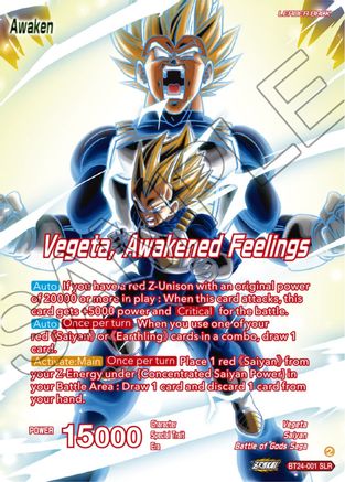 Vegeta // Vegeta, Awakened Feelings (SLR) (BT24-001) - Beyond Generations Foil