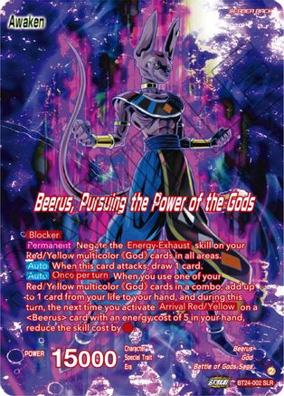 Beerus // Beerus, Pursuing the Power of the Gods (SLR) (BT24-002) - Beyond Generations Foil