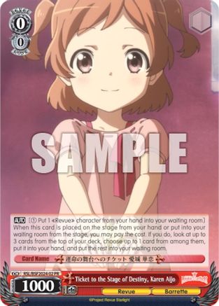 Ticket to the Stage of Destiny, Karen Aijo (Spring Fest 2024) (RSL/BSF2024-02 PR) - Bushiroad Event Cards