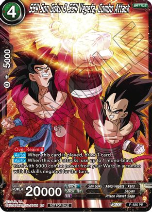 SS4 Son Goku & SS4 Vegeta, Combo Attack (Zenkai Series Tournament Pack Vol.7) (P-585) - Tournament Promotion Cards