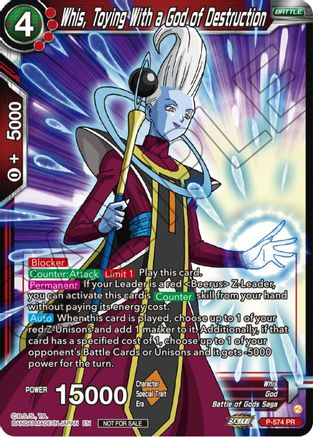 Whis, Toying With a God of Destruction (Zenkai Series Tournament Pack Vol.7) (P-574) - Tournament Promotion Cards