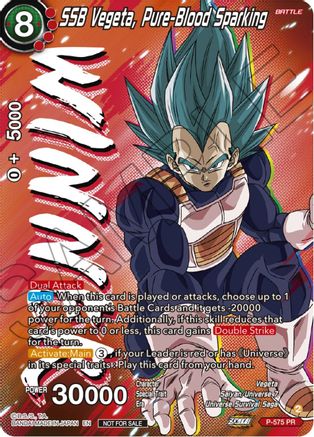 SSB Vegeta, Pure-Blood Sparking (Zenkai Series Tournament Pack Vol.7) (Winner) (P-575) - Tournament Promotion Cards Foil