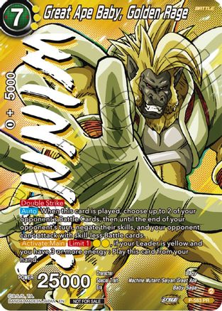 Great Ape Baby, Golden Rage (Zenkai Series Tournament Pack Vol.7) (Winner) (P-583) - Tournament Promotion Cards Foil