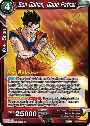 Son Gohan, Good Father (BT24-011) - Beyond Generations PreRelease Cards Foil