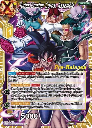 Turles Crusher Corps, Assemble (BT24-083) - Beyond Generations PreRelease Cards Foil