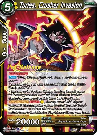 Turles, Crusher Invasion (BT24-097) - Beyond Generations PreRelease Cards Foil