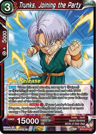 Trunks, Joining the Party (BT24-015) - Beyond Generations PreRelease Cards Foil