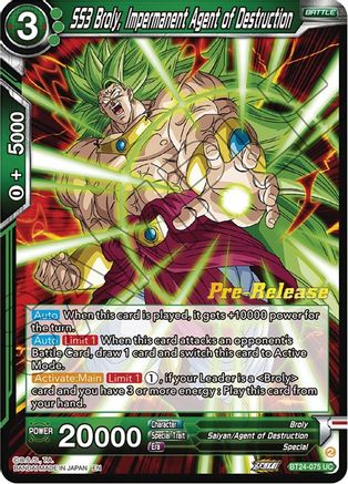 SS3 Broly, Impermanent Agent of Destruction (BT24-075) - Beyond Generations PreRelease Cards Foil