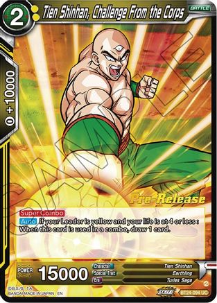 Tien Shinhan, Challenge From the Corps (BT24-094) - Beyond Generations PreRelease Cards Foil