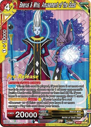 Beerus & Whis, Amusement of the Gods (BT24-131) - Beyond Generations PreRelease Cards Foil