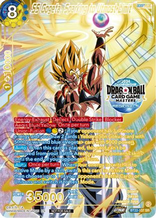 SS Gogeta, Sparking to Utmost Limit (2024 Championship Regionals Top 16) (BT22-137) - Tournament Promotion Cards Foil