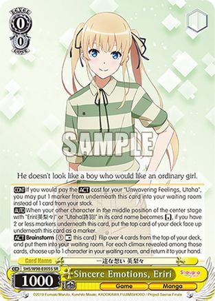 Sincere Emotions, Eriri (SR) (SHS/W98-E005S SR) - Saekano the Movie: Finale