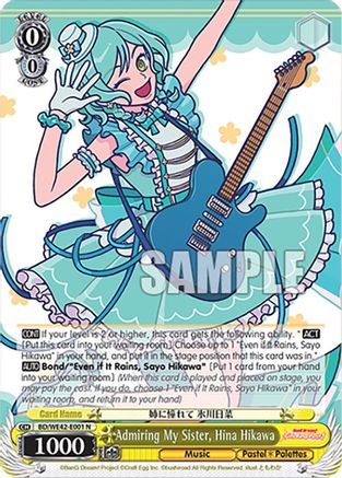 Admiring My Sister, Hina Hikawa (BD/WE42-E001 N) - BanG Dream! Girls Band Party! Countdown Collection Premium Booster