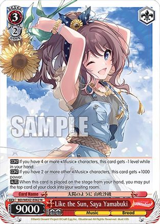 Like the Sun, Saya Yamabuki (BD/WE42-E062 N) - BanG Dream! Girls Band Party! Countdown Collection Premium Booster