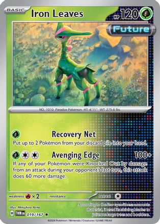 Iron Leaves 019/167  - Reverse Holofoil SV06 Twilight Masquerade - Rare