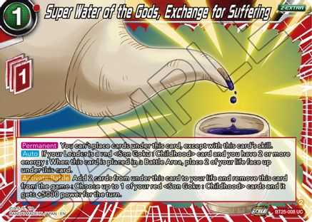 Super Water of the Gods, Exchange for Suffering (BT25-008) - Legend of the Dragon Balls