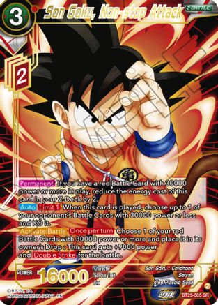 Son Goku, Non-stop Attack (BT25-005) - Legend of the Dragon Balls Foil