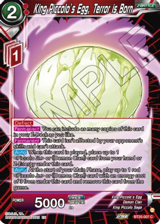 King Piccolo's Egg, Terror is Born (BT25-007) - Legend of the Dragon Balls