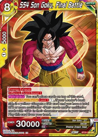 SS4 Son Goku, Final Battle (BT25-131) - Legend of the Dragon Balls