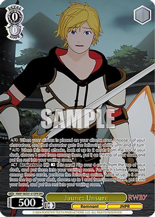 Jaune: Unsure (OFR) (RWBY/WXE01-01OFR OFR) - RWBY Premium Booster