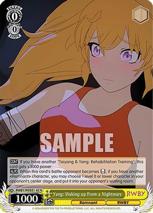 Yang: Waking up From a Nightmare (RWBY/WXE01-02 N) - RWBY Premium Booster