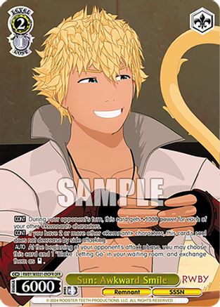 Sun: Awkward Smile (OFR) (RWBY/WXE01-09OFR OFR) - RWBY Premium Booster